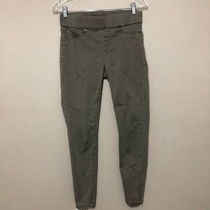 Liverpool Women's 4 Petites Elastic Waist Mid Rise Army Green Skinny Jeans